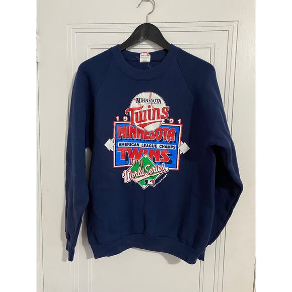 Vintage Minnesota Twins 1991 World Series Crewneck Sweatshirt Size L - Picture 1 of 5